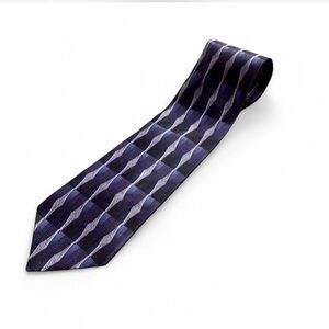 100% Silk Elegant Blue, Black and Silver Men's Tie.